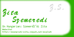 zita szemeredi business card